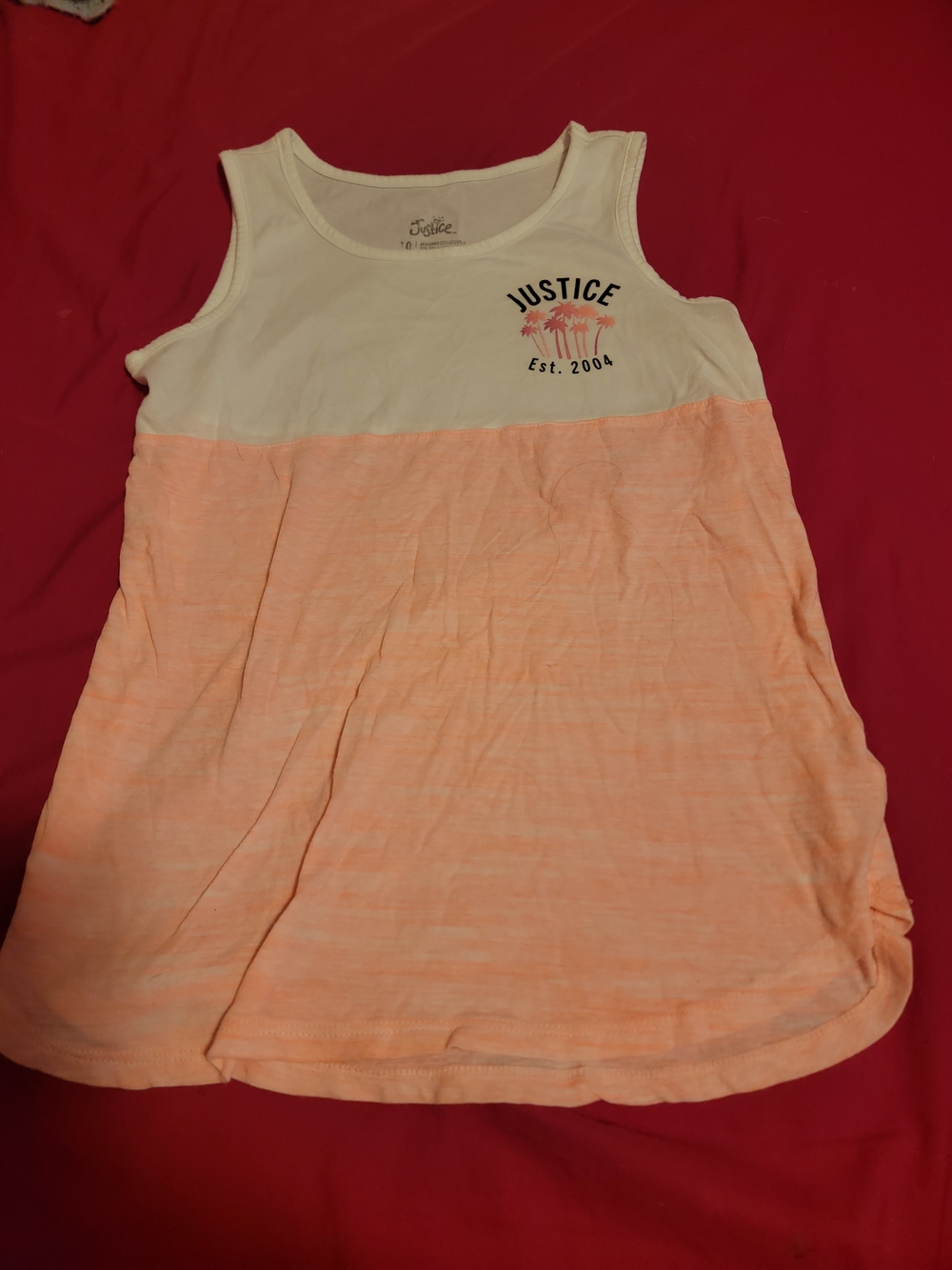 Justice Two-Tone Cream and Peach Girls' Tank Top